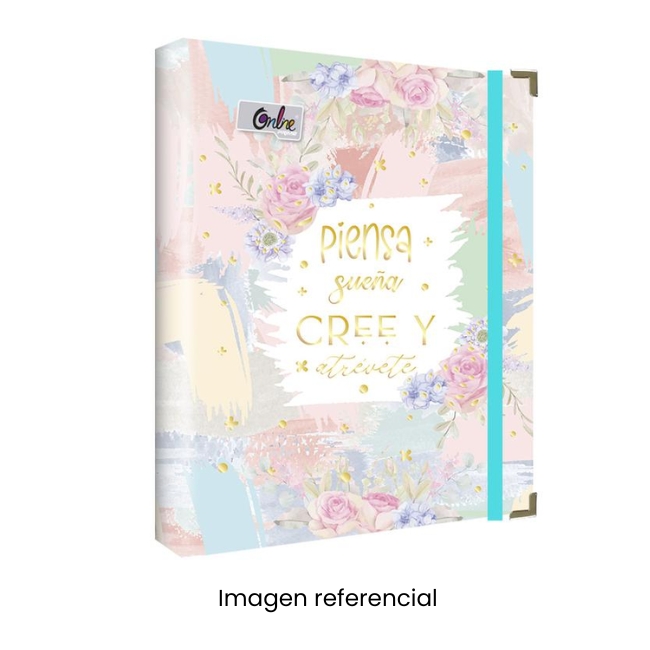 ONLINE CUADERNO ANILLADO 180HJ A5 TAPA DURA CON LIGA - PRIME