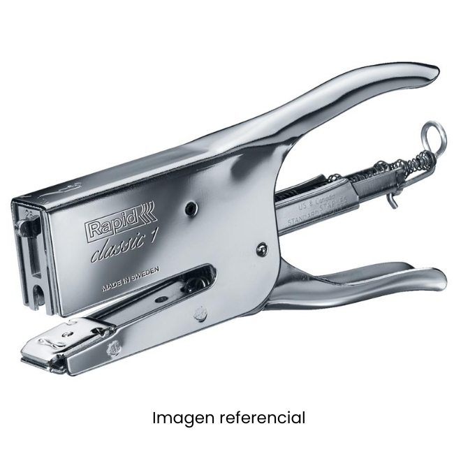 RAPID ENGRAPADOR K1 TIPO ALICATE PARA 50 HOJAS - PLATEADO