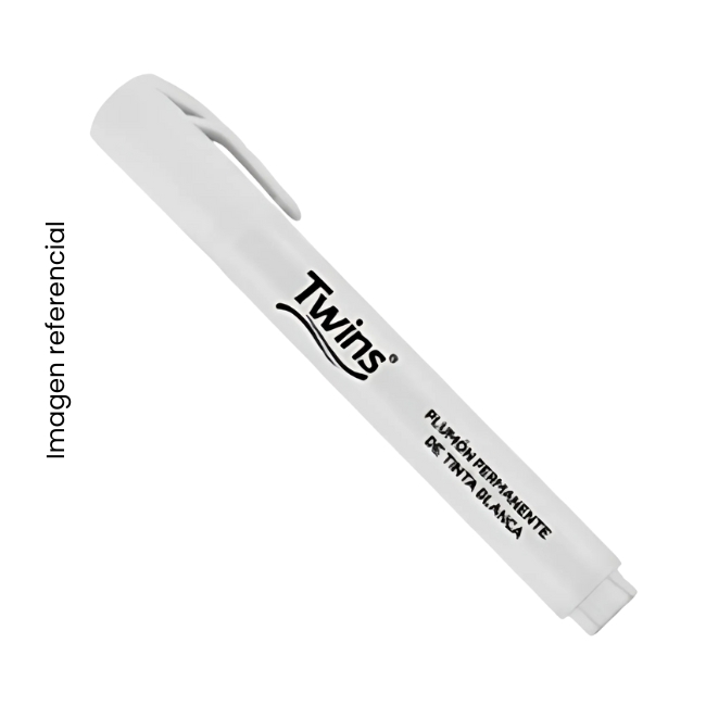 TWINS MARCADOR PERMANENTE DE TINTA BLANCA 3MM GRUESO