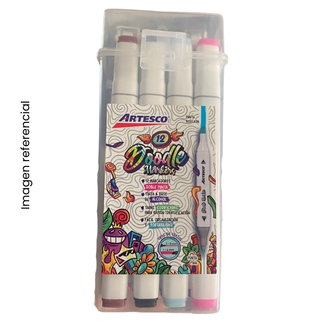 ARTESCO MARCADOR DOODLE A BASE DE ALCOHOL X12 