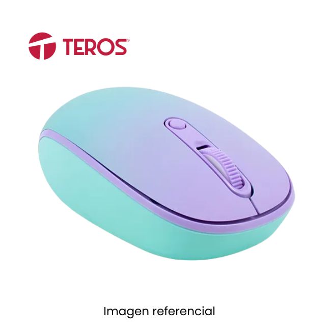 TEROS MOUSE INALAMBRICO TE1239S 2.4GHZ BT5.0 4BOTONES AA PURPLE