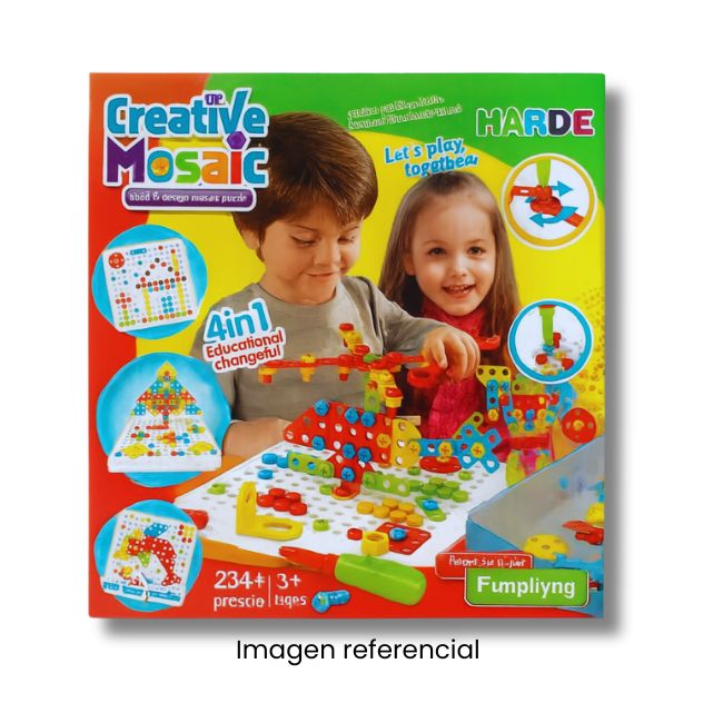 JUEGO DIDACTICO 4 EN 1 MOSAICO CREATIVO 3D DE 234PIEZAS DS-230  
