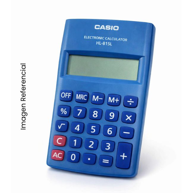 CASIO CALCULADORA HL-815L-BU AZUL 8 DIGITOS
