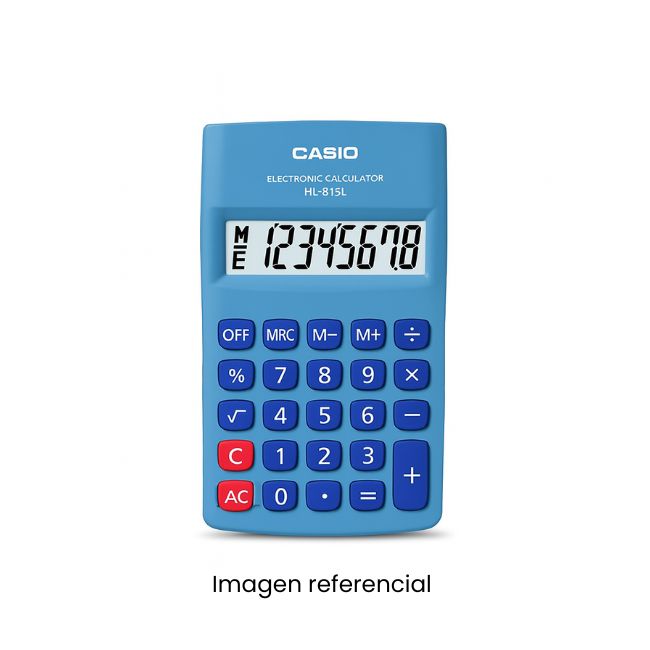 CASIO CALCULADORA HL-815L-BU AZUL 8 DIGITOS