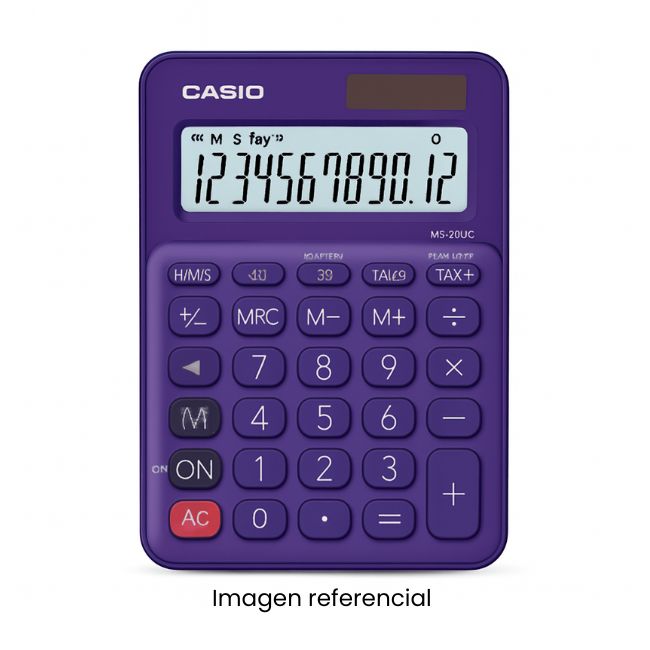 CASIO CALCULADORA MS-20UC-PL-ND AZUL 12 DIGITOS