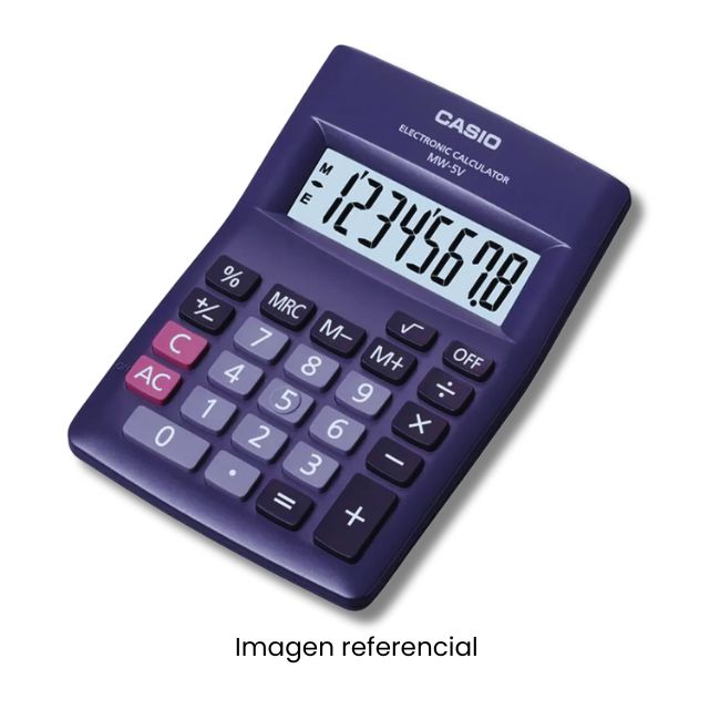 CASIO CALCULADORA MW-5V-BK NEGRO 8 DIGITOS