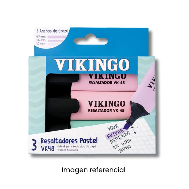 VIKINGO RESALTADOR VK-48 PASTEL X3