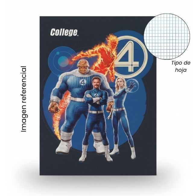 COLLEGE CUADERNO A4 TRIPLE RENGLON MARVEL 80 HOJAS