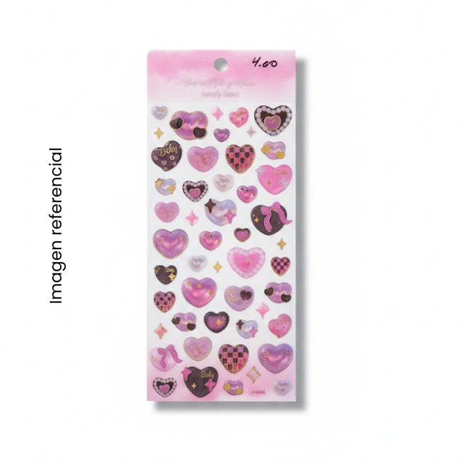 KAWAII STICKERS LOVELY HEART 3D 1019548
