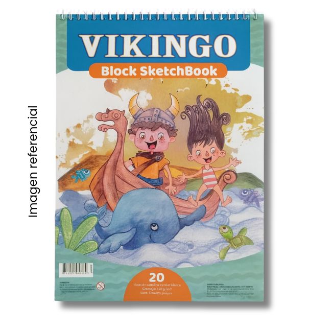 VIKINGO SKETCH BOOK ESPIRALADO 20 HOJAS