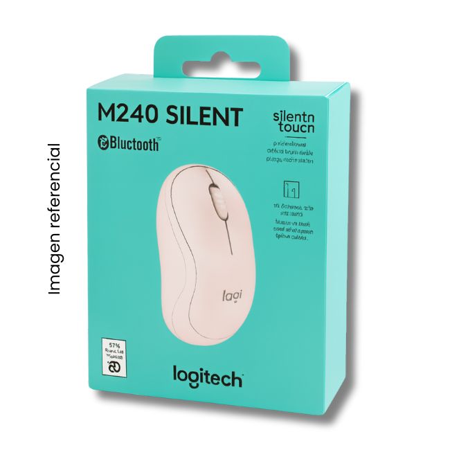 LOGITECH MOUSE BLUETOOTH M240 SILENT TRES BOTONES ROSA