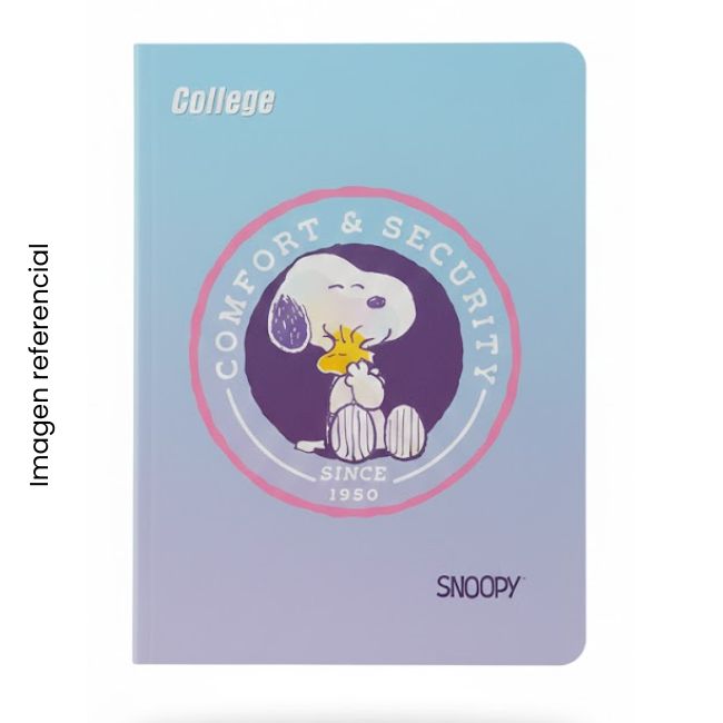 COLLEGE CUADERNO A4 CUADRICULADO SNOOPY 80H