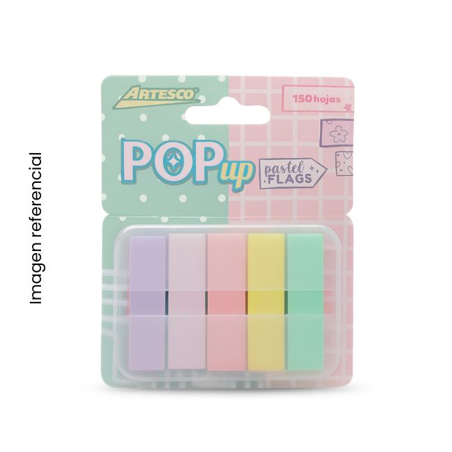 ARTESCO BANDERITAS POP UP PASTEL 30 HOJAS X 5 COLORES