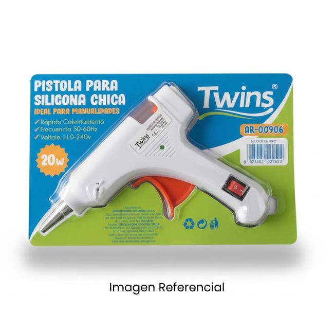 TWINS PISTOLA CHICA P/SILICONA DELGADA COLORES SURTIDOS AR-00906