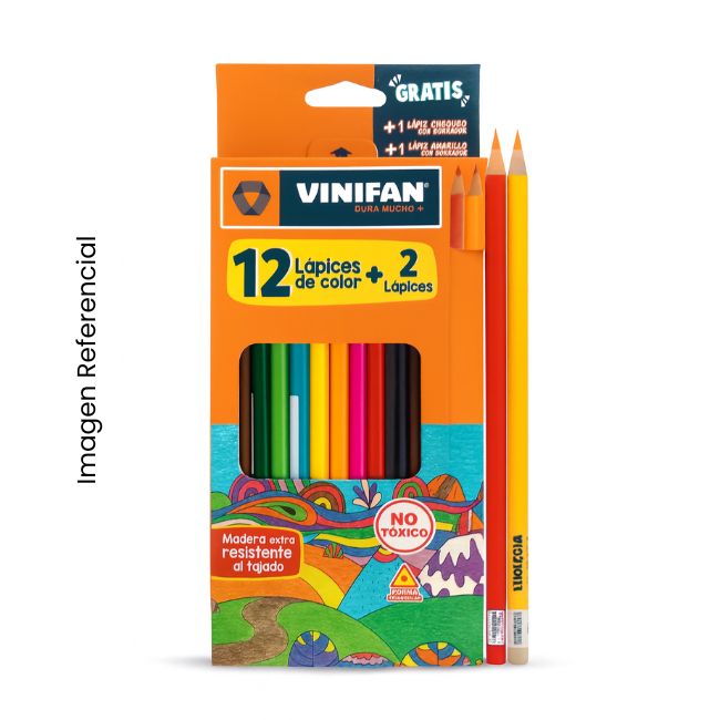 VINIFAN COLORES LARGOS ESTUCHE X12 + 2 LÁPIZ