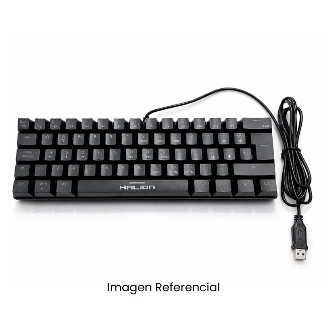 HALION TECLADO GAMER MECANICO COMANCHE 62 KM201 USB RAINBOW RED SWITCH