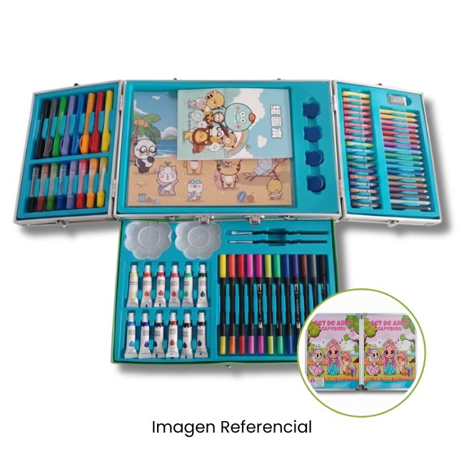 CAPIBUBU SET DE ARTE MALETA DE ALUMINIO 106 PIEZAS