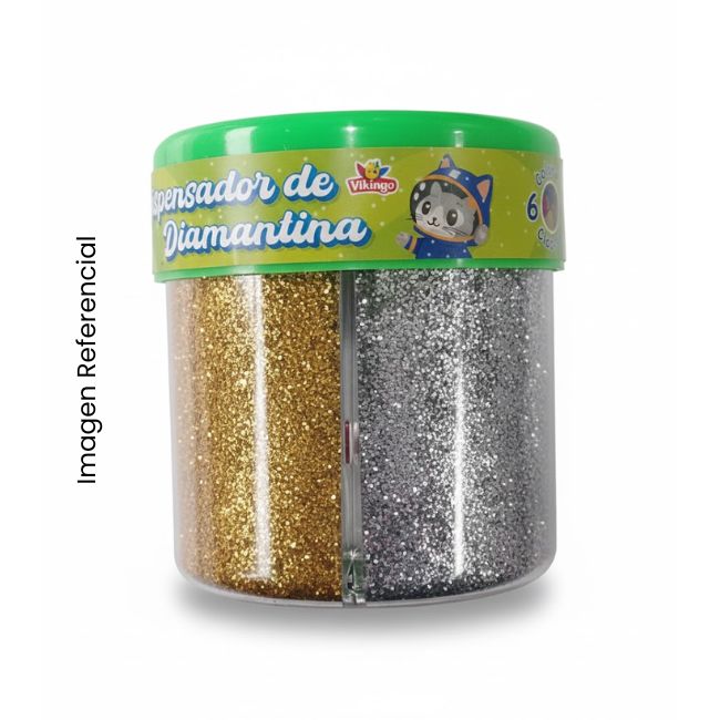 TWINS DIAMANTINA X 6 COLORES METÁLICOS CON DISPENSADOR