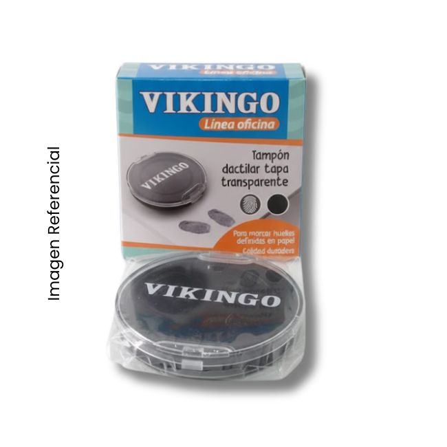 VIKINGO TAMPON DACTILAR NEGRO TAPA TRANSPARENTE