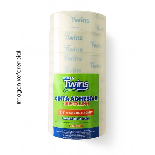 TWINS CINTA ADHESIVA CONO X6UND - 3/4 X 40YDS CRISTAL AR-02766