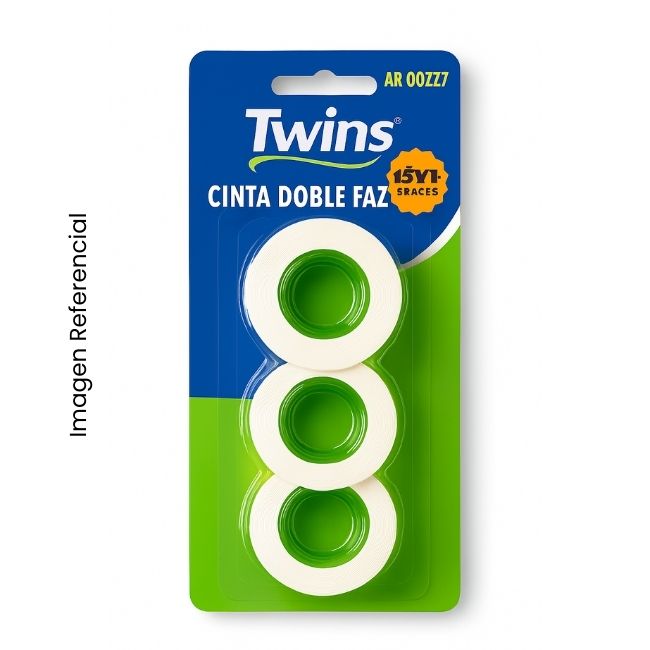 TWINS CINTA DOBLE FAZ 18MM SET X3 UND AR-00227