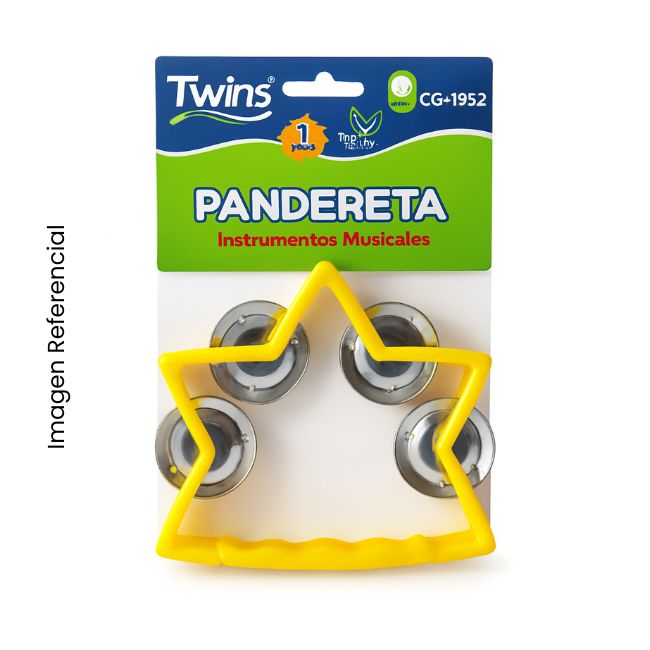 TWINS PANDERETA EN FORMA DE ESTRELLA 10X11.5CM CG-1952