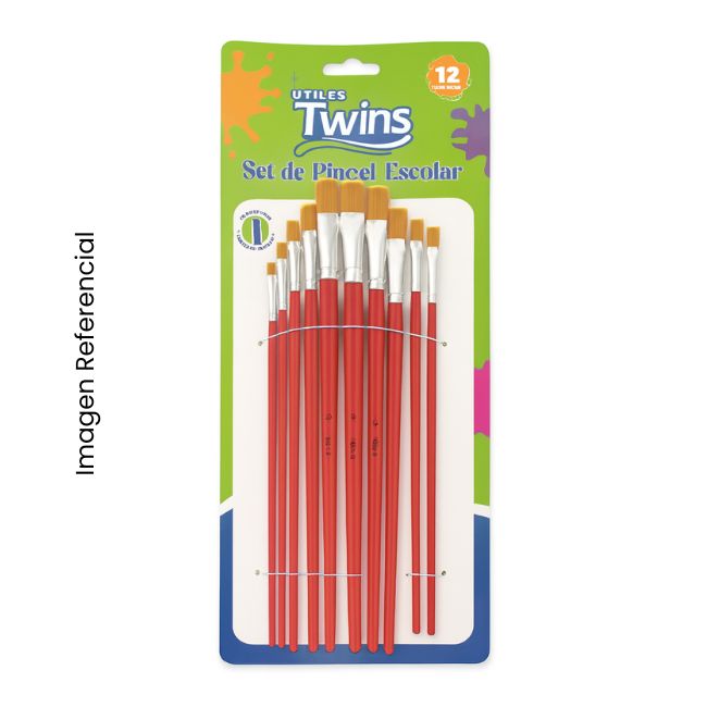 TWINS SET DE PINCEL ESCOLAR GRANDE X12 UND AR-00926
