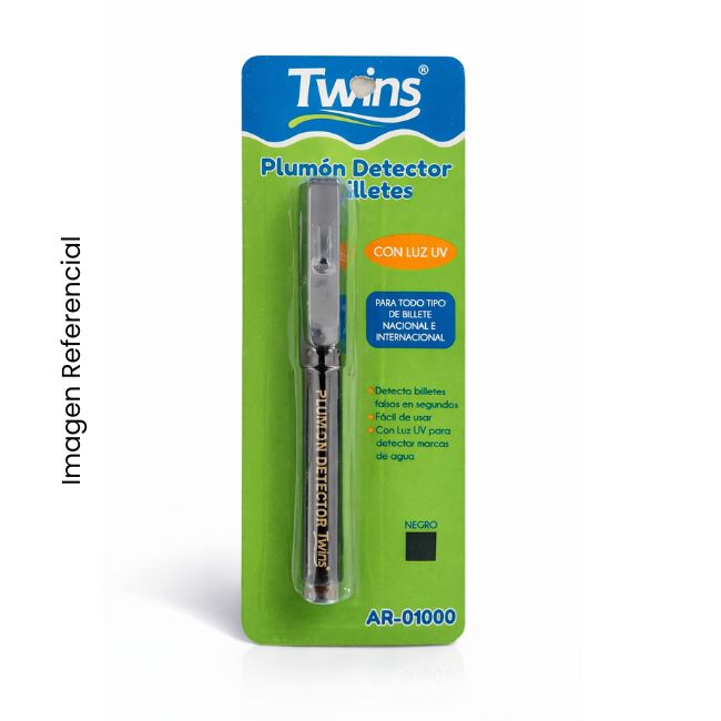 TWINS PLUMON DETECTOR DE BILLETES CON LUZ NEGRA AR-01000
