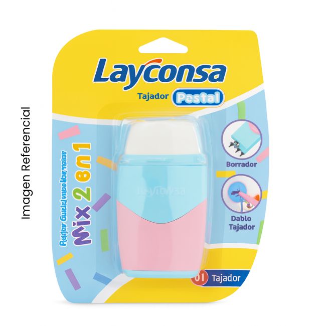LAYCONSA TAJADOR/BORRADOR DOBLE CON DEPOSITO PASTEL