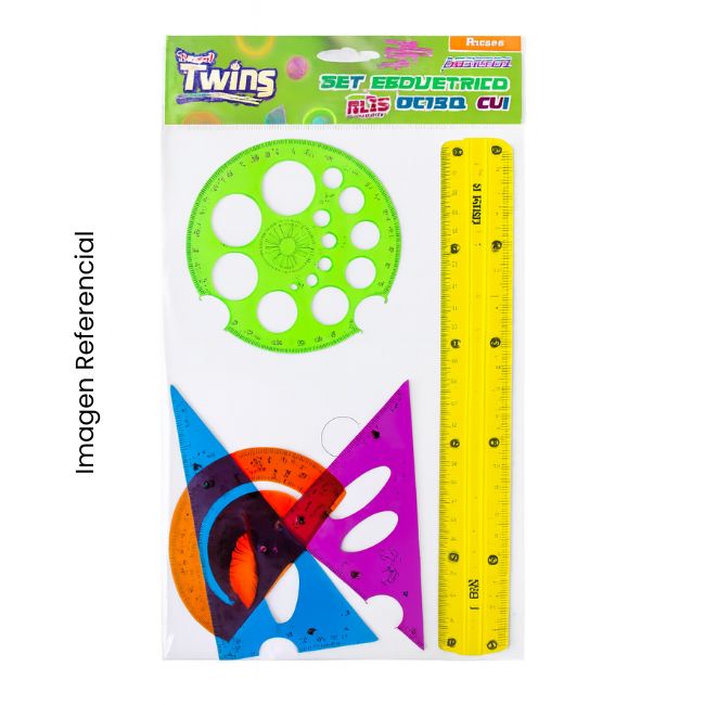 TWINS SET GEOMETRICO DE COLORES CLASICOS 30 CM AR-01200
