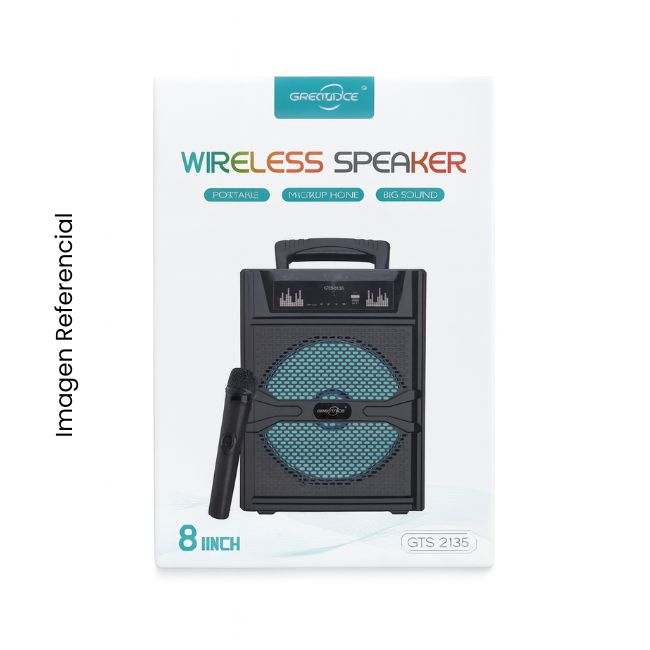 GTS PARLANTE 8 PULGADAS BLUETOOTH + MICROFONO + CONTROL GTS-2136 AMPLIFICADOR