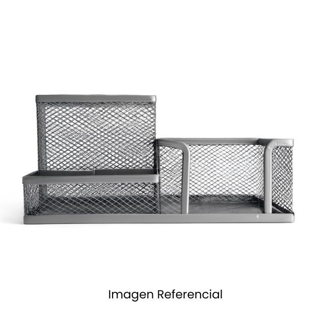 OVE ORGANIZADOR REJILLA (PORTA NOTAS/CLIPS/LAPIZ) PLATEADO