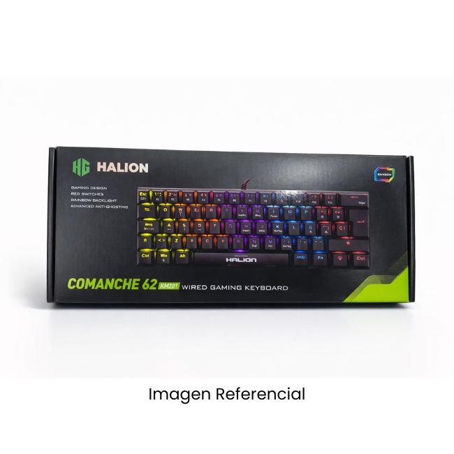 HALION TECLADO MECANICO COMANCHE 88 KM202 SWITCH RED RAINBOW