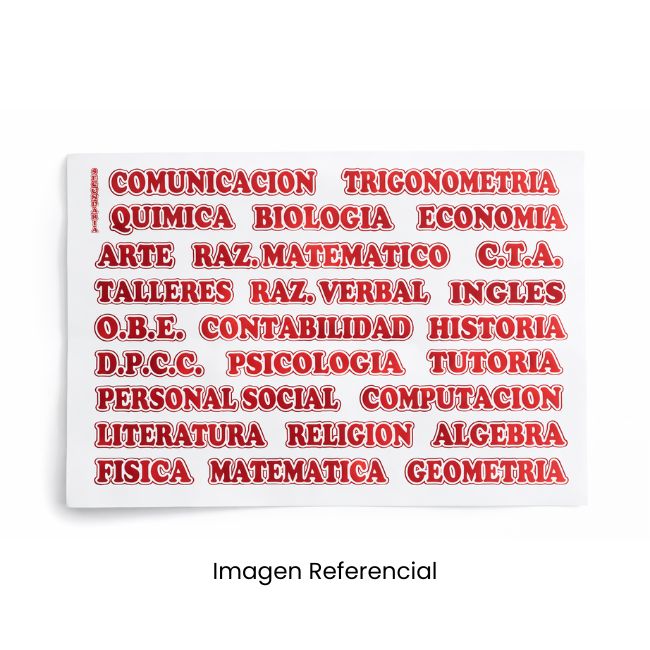 LAMINA PARA CURSOS DE SECUNDARIA A4 COLORES