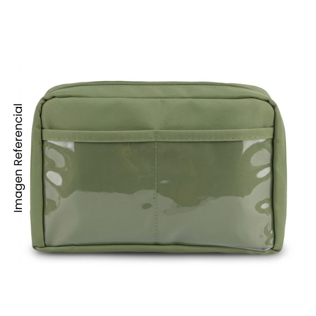 CARTUCHERA DE TELA 1 DIVISION + BOLSILLOS COLOR ENTERO ECO