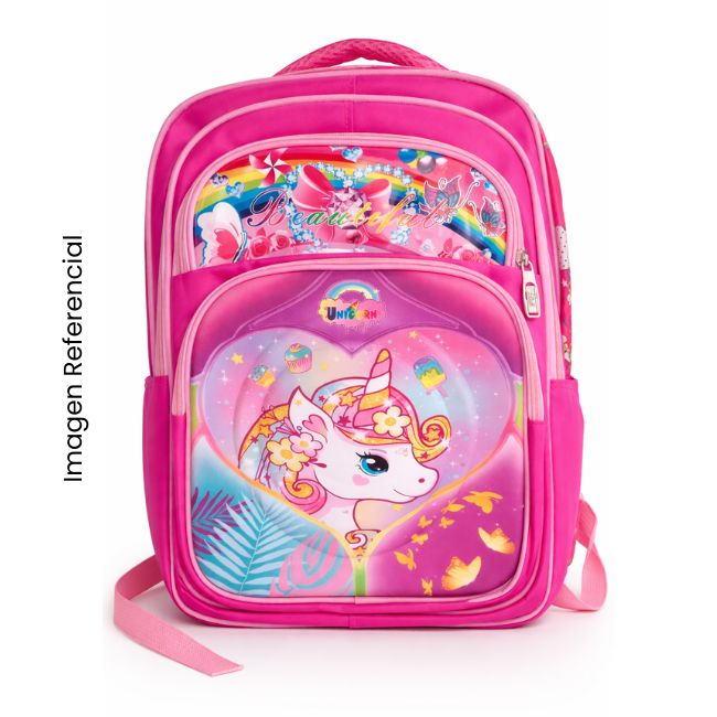 MOCHILA ESCOLAR OFICIO ALTO RELIVE NIÑA