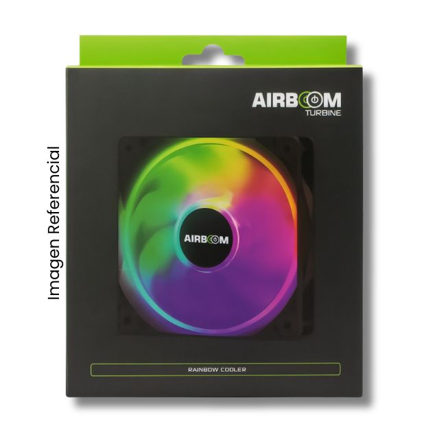 AIRBOOM COOLER PARA CASE GAMER AB125 TURBINE RAINBOW 120MM LED