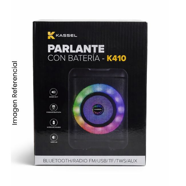 KASSEL PARLANTE PORTATIL K410 4PULG USB TF BT TWS RADIO FM
