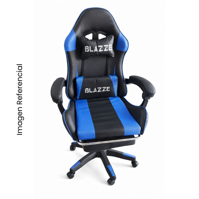 BLAZZE SILLA GAMER LOOT AZUL RECLINABLE 90 -135° CON REPOSAPIES 