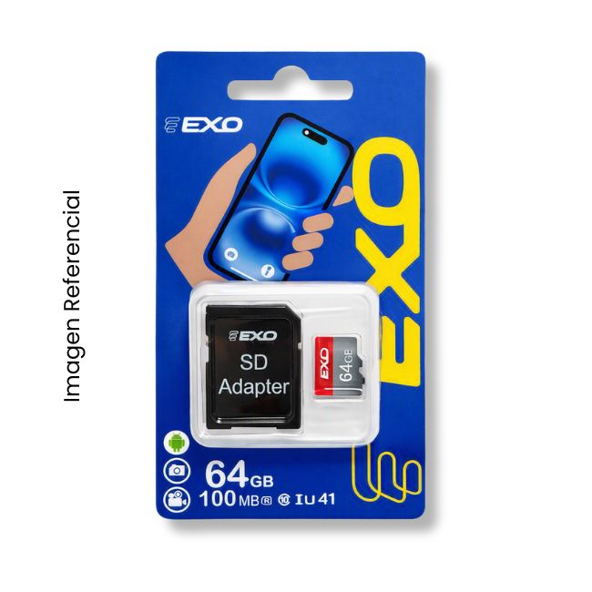 EXO MEMORIA SD 64GB CLASE 10 CON ADAPTADOR SD