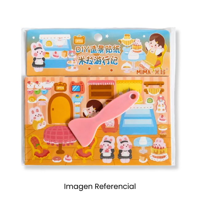 KAWAII STICKERS SET X8HJS 9X15CM CONEJOS 1014740