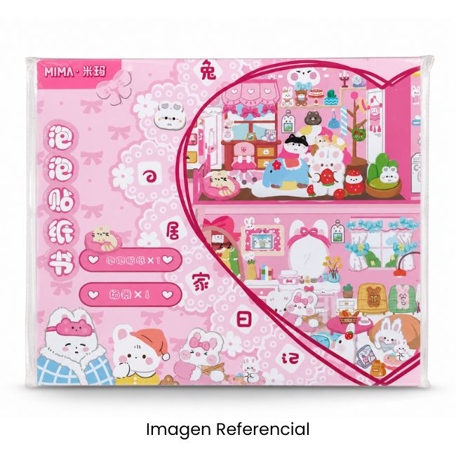 KAWAII STICKERS SET X5PCS 20X17CM CASA 1019554