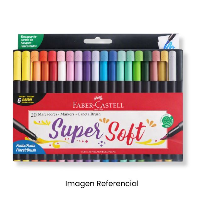 FABER CASTELL PLUMON SUPERSOFT X20 PUNTA PINCEL