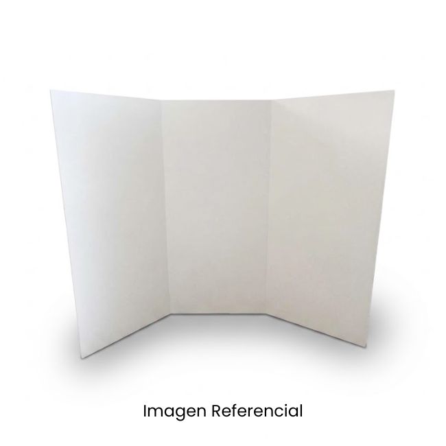 TRIPTICO DE CARTON BLANCO 70 X 100 CM (GROSOR 2MM) - DOBLEZ 33-33-33 