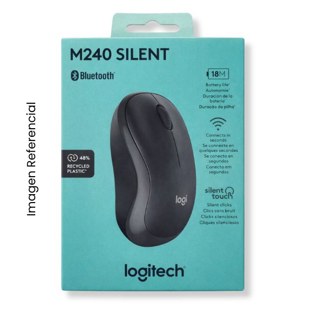 LOGITECH MOUSE BLUETOOTH M240 SILENT TRES BOTONES NEGRO