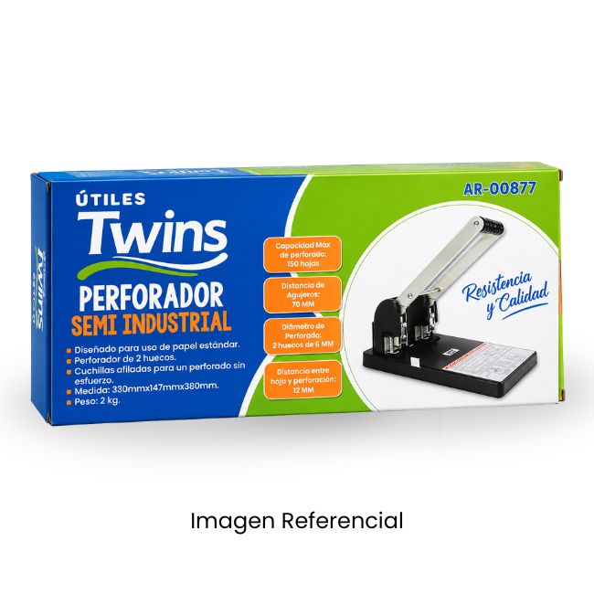 TWINS PERFORADOR SEMI INDUSTRIAL PARA 150 HOJAS AR-00877