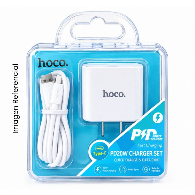HOCO CARGADOR C76 PLUS CON CABLE TIPO C A LIGHTNING