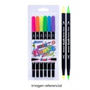 ARTESCO MARCADOR DUAL BRUSH NEON X6