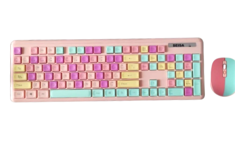 SEISA KIT TECLADO MOUSE INALAMBRICO DNC400 PASTEL