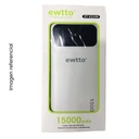 EWTTO POWER BANK 4EN1 ET-E2109 15000mAh PANTALLA DIGITAL CARGA RAPIDA NEGRO/BLANCO 